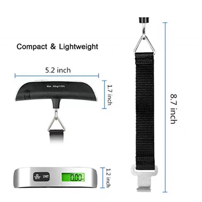 Draagbare Digitale Bagageweegschaal – Tot 50 kg met LCD-display