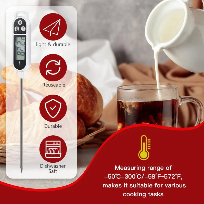 Digital Food Thermometer with Probe – Electronic Kitchen Thermometer
